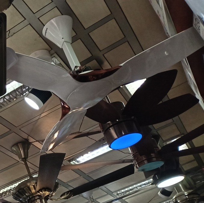 Crompton Silent Pro Flush Mount in the ceiling showing fan blades design